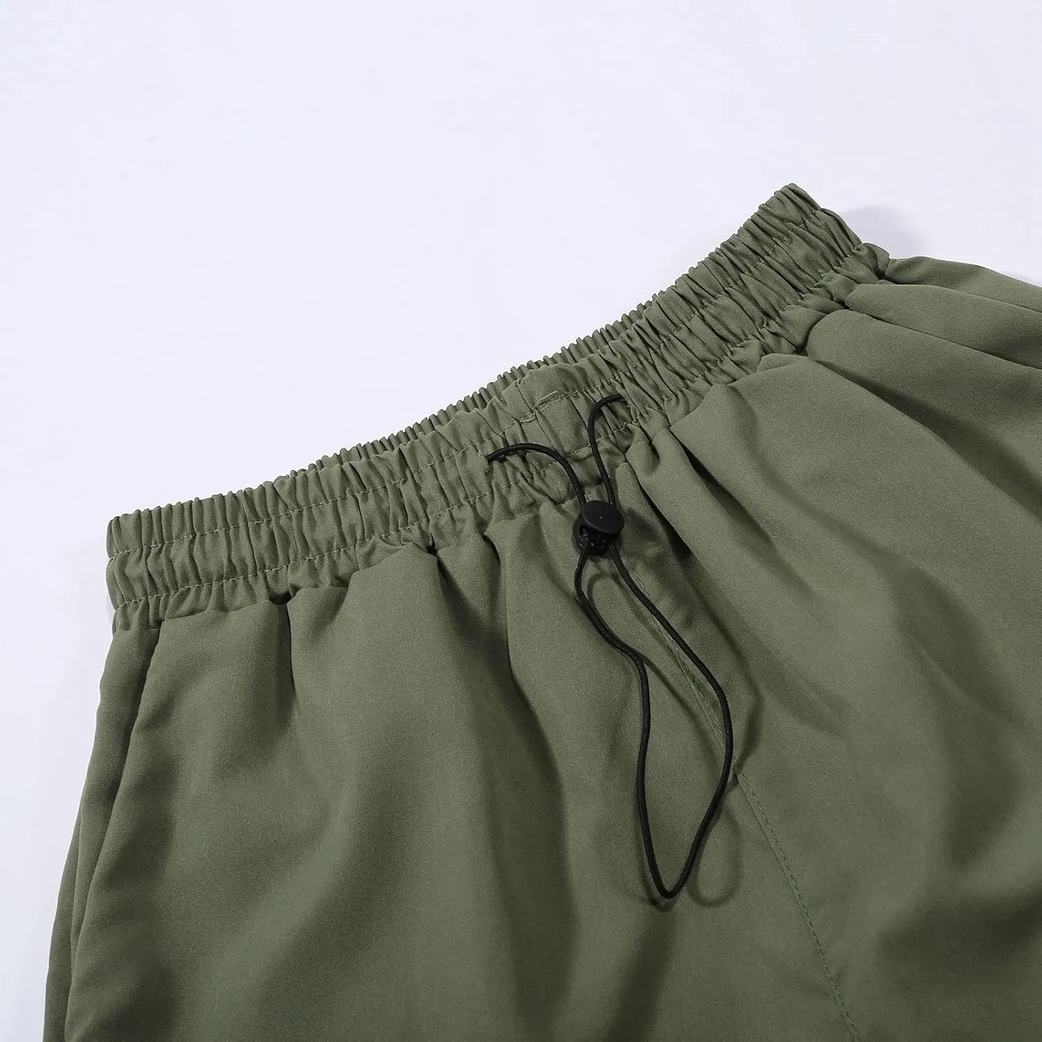 Parachute Pants for Women Elastic High Waist Cargo Pants Y2K Quick Dry Joggers Baggy Lounge Trousers Multiple Pockets