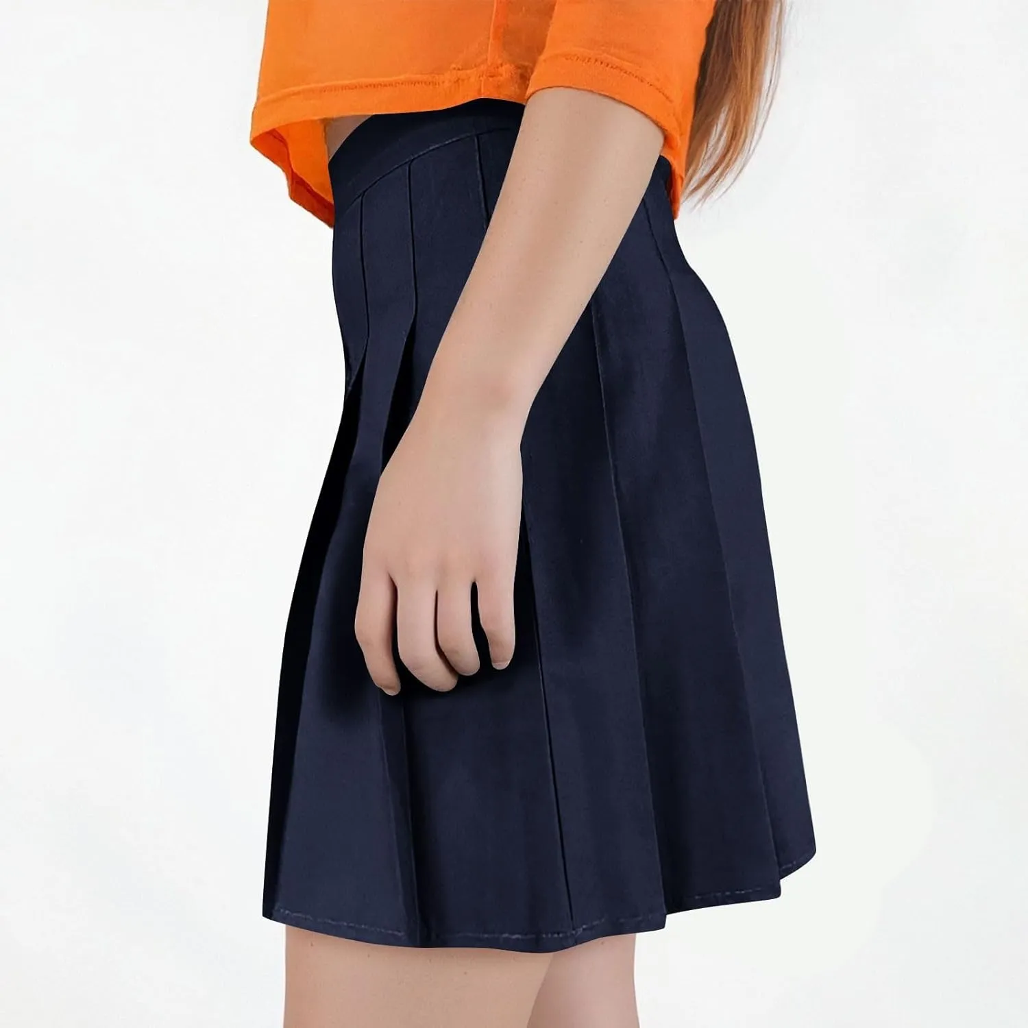 Pleated Skirt for Women Summer Elastic Waist School Uniform Cheerleader Skirts Casual Comfy Loose Plus Size Skorts