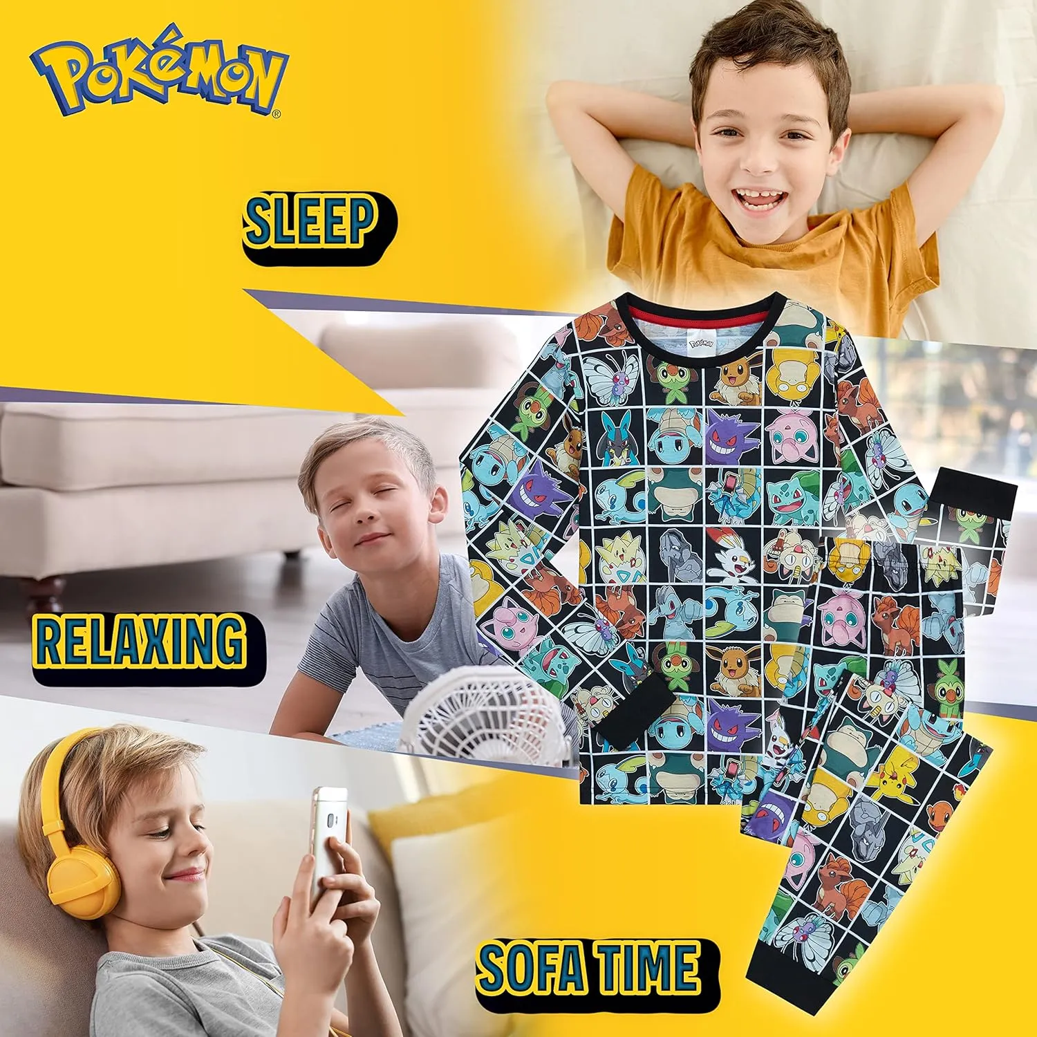 Pokemon T Shirt & Shorts Set for Boys Teens 2 Piece Anime Lounge Set Outfit