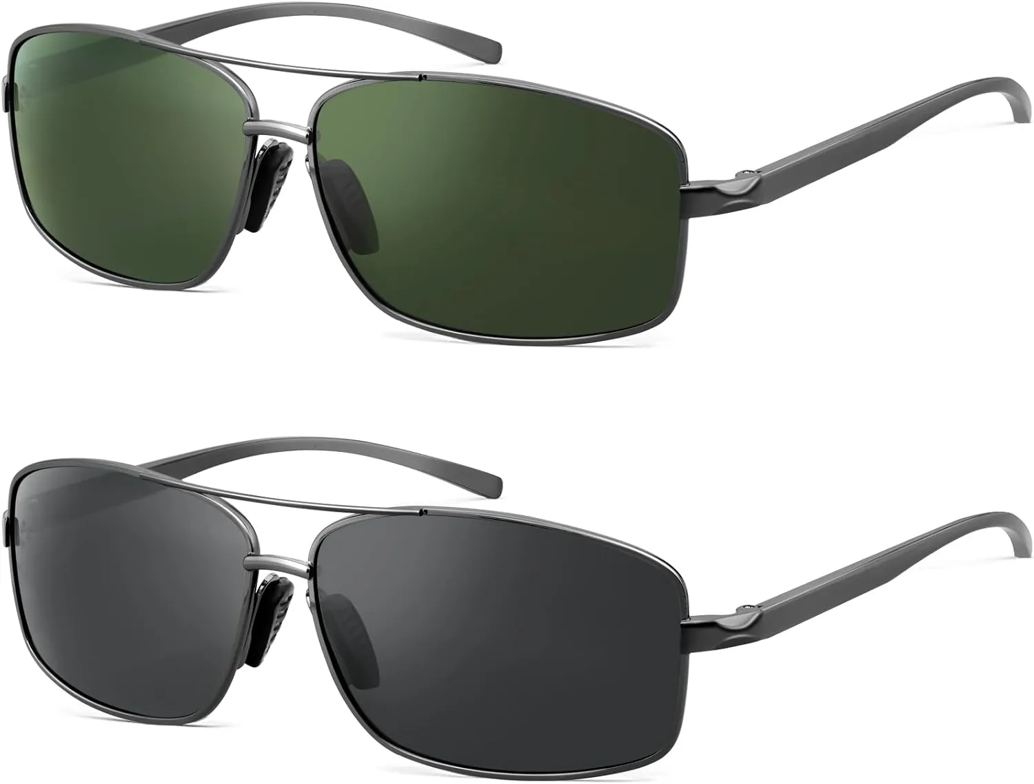 Polarized Rectangle Sunglasses for Men Women UV400 Protection Adjustable Rectangular Driving Glasses Ultra Lightweight