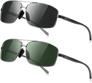 Polarized Rectangle Sunglasses for Men Women UV400 Protection Adjustable Rectangular Driving Glasses Ultra Lightweight