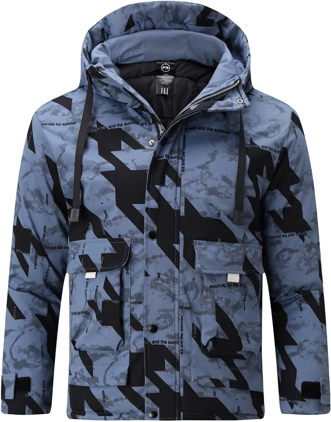 Prime Big Deal 2024 Today Deals Waxed Canvas Jacket Men Birthday Gifts Mens Cattleman Jacket Hooded Long Sleeve Shirt Men Light Rain Jacket Mens Suit Jacket for Men D-Blue