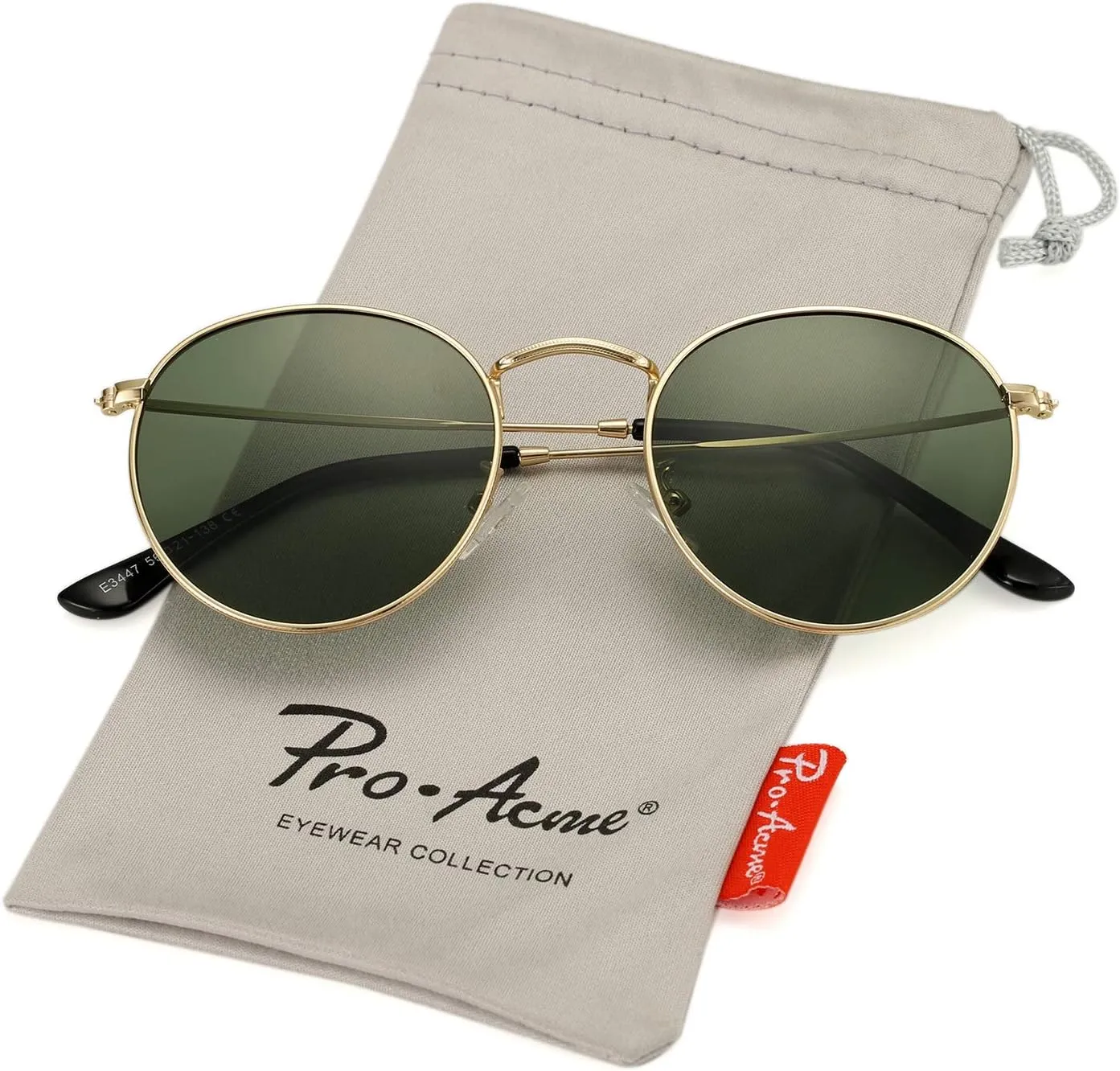 Pro Acme Small Round Metal Polarized Sunglasses for Women Retro Designer Style