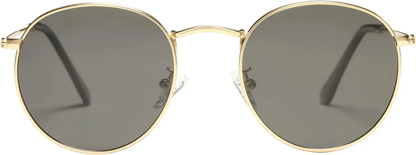 Pro Acme Small Round Metal Polarized Sunglasses for Women Retro Designer Style