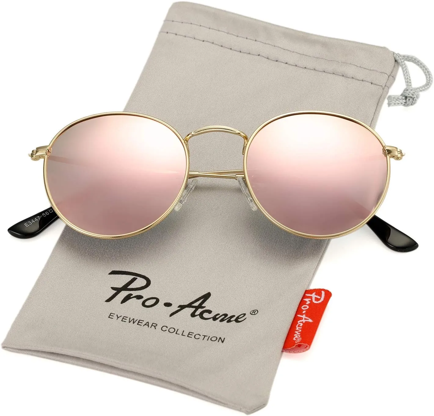 Pro Acme Small Round Metal Polarized Sunglasses for Women Retro Designer Style