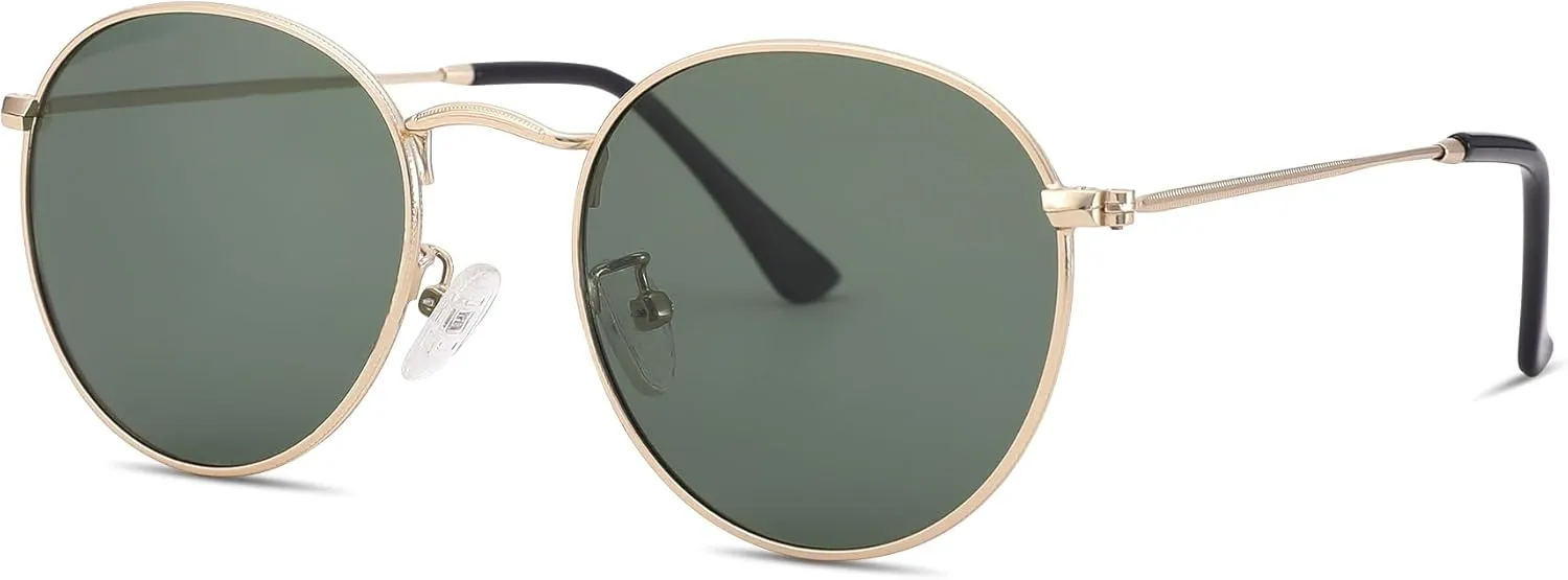 Pro Acme Small Round Metal Polarized Sunglasses for Women Retro Designer Style