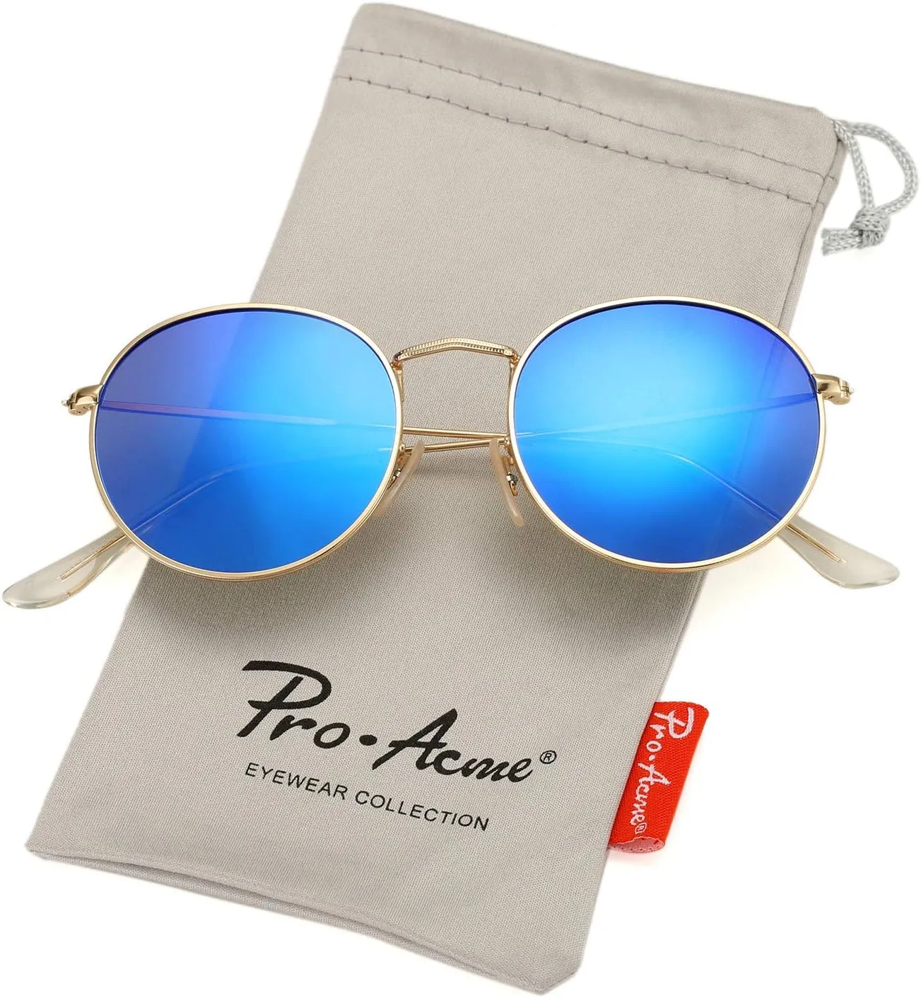 Pro Acme Small Round Metal Polarized Sunglasses for Women Retro Designer Style