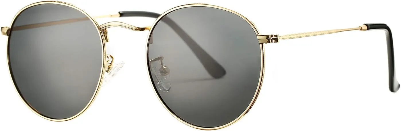 Pro Acme Small Round Metal Polarized Sunglasses for Women Retro Designer Style