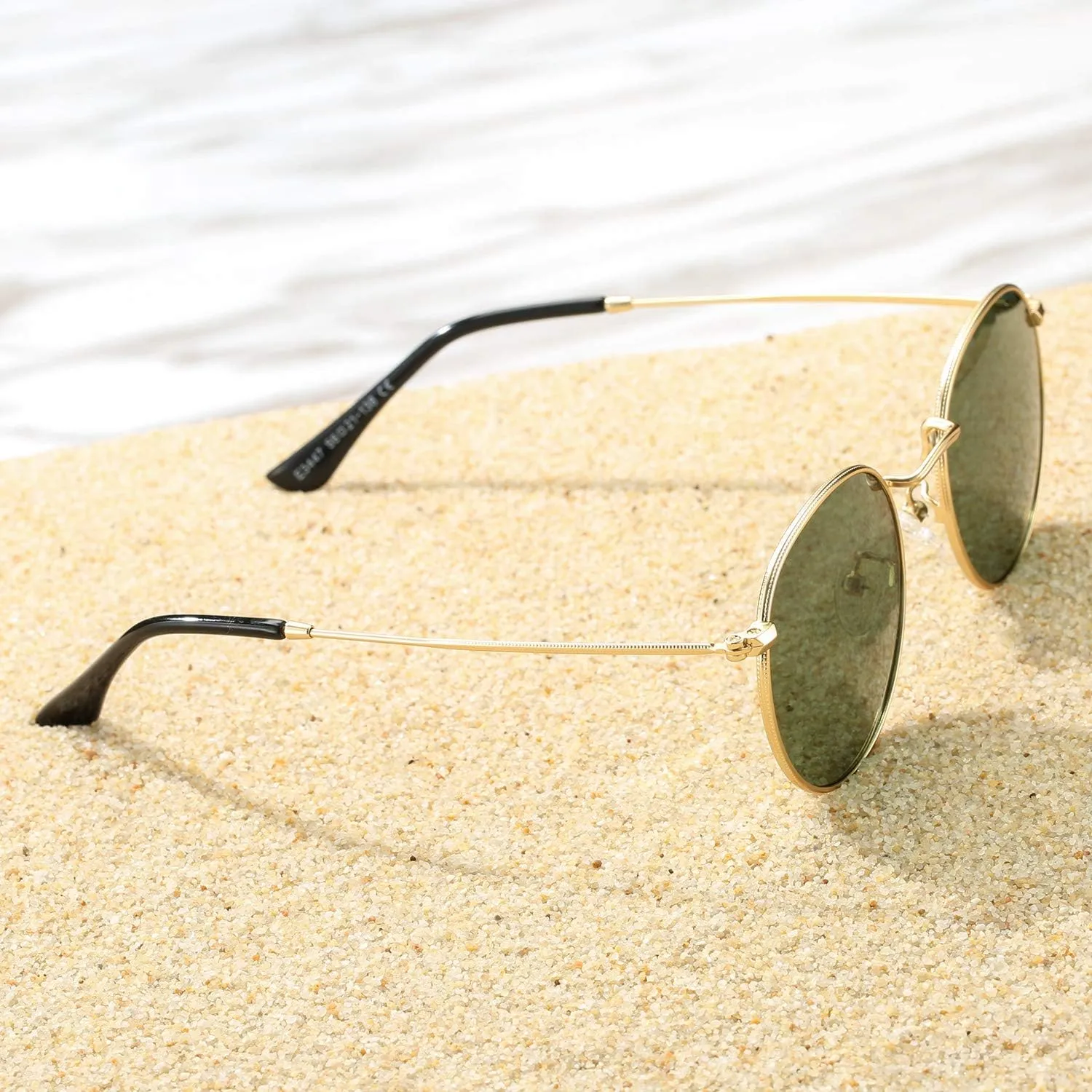 Pro Acme Small Round Metal Polarized Sunglasses for Women Retro Designer Style