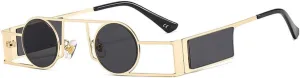Punk Men Round Sunglasses Vintage Women Retro Round Sun Glasses Female Unique Metal Steampunk Eyewear UV400