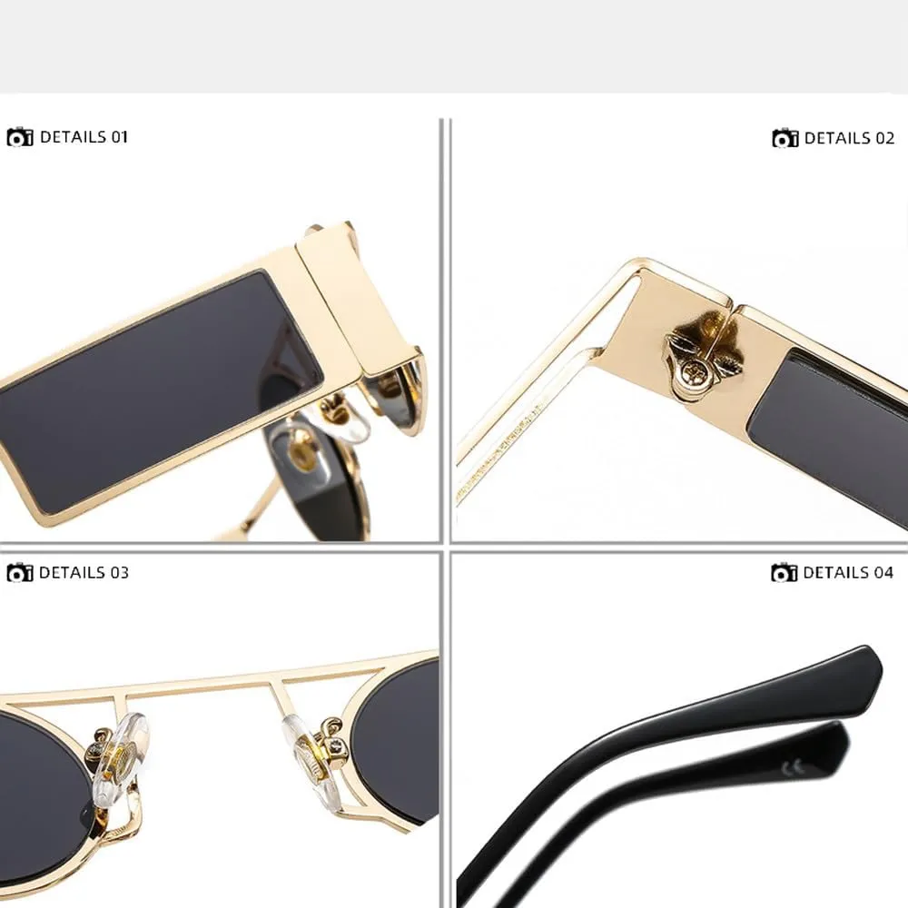 Punk Men Round Sunglasses Vintage Women Retro Round Sun Glasses Female Unique Metal Steampunk Eyewear UV400