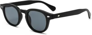 Retro Round Women for Sunglasses Uv400 Fashion Men Punk Rivets Gradient
