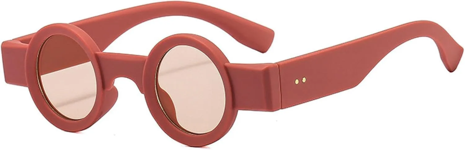 Retro Small Round Women Punk Sunglasses Uv400 Fashion Clear Ocean Lens Men Trending Rivets