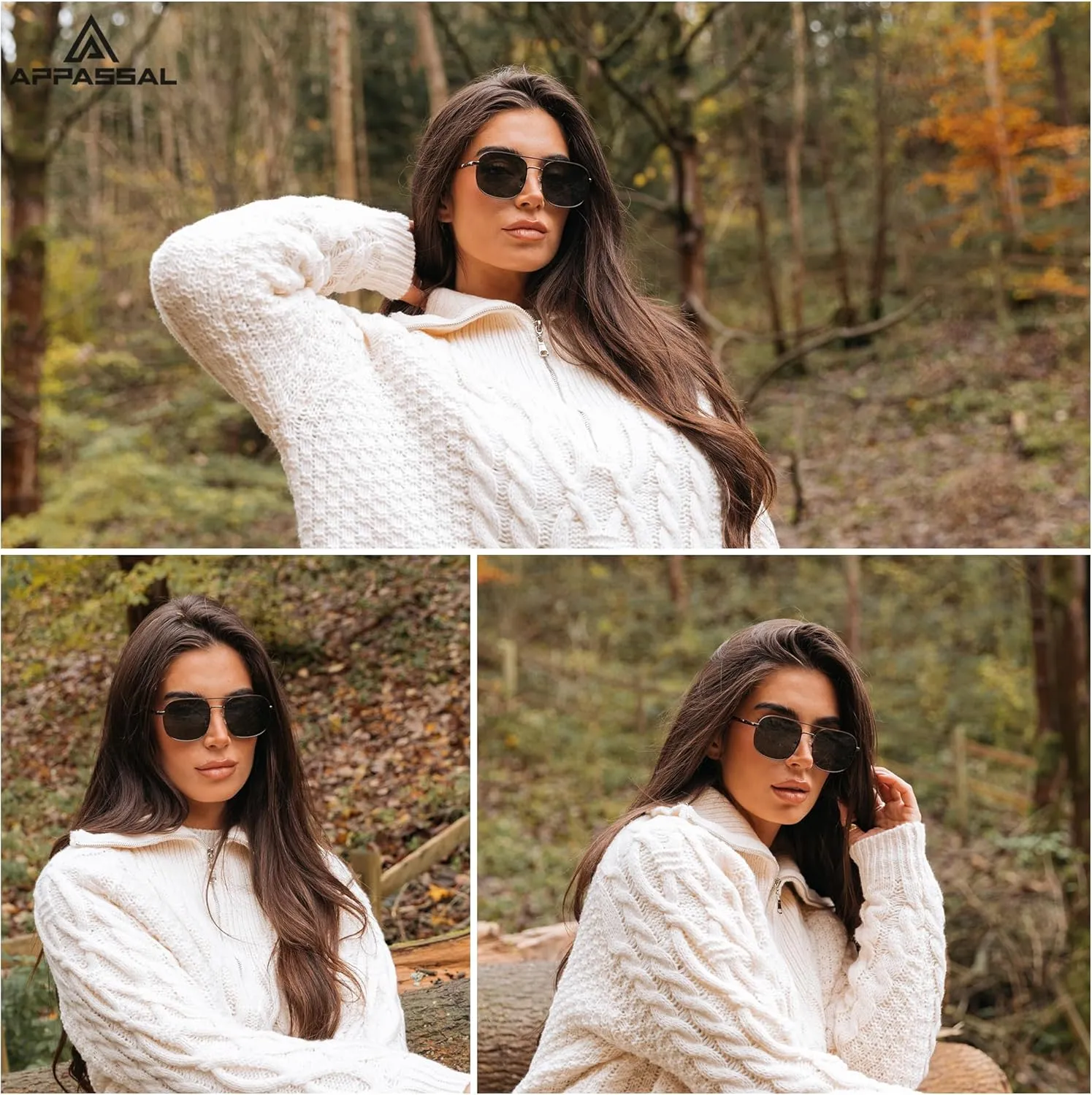 Retro Trendy Aviator Polarized Sunglasses Men Women Vintage 70s Square Stylish UV400 Frame AP3663