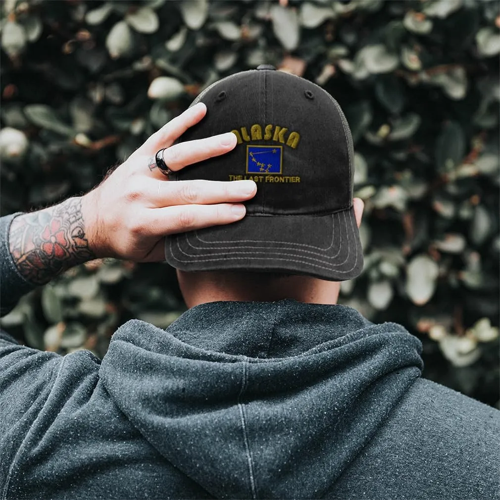 Richardson Trucker Mesh Hat Alaska The Last Frontier Cotton Dad Hats for Men & Women
