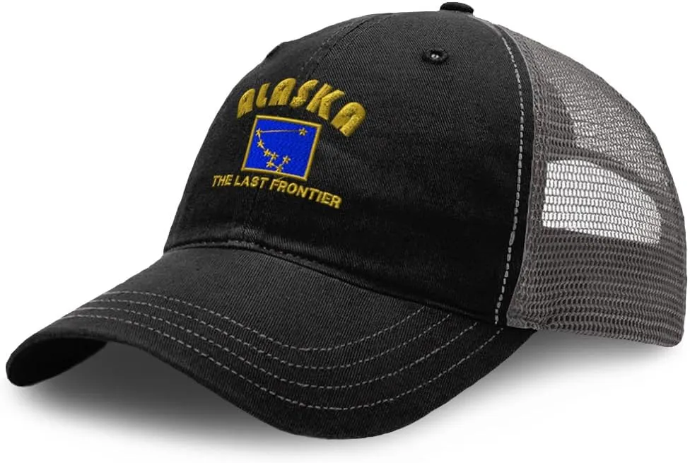 Richardson Trucker Mesh Hat Alaska The Last Frontier Cotton Dad Hats for Men & Women