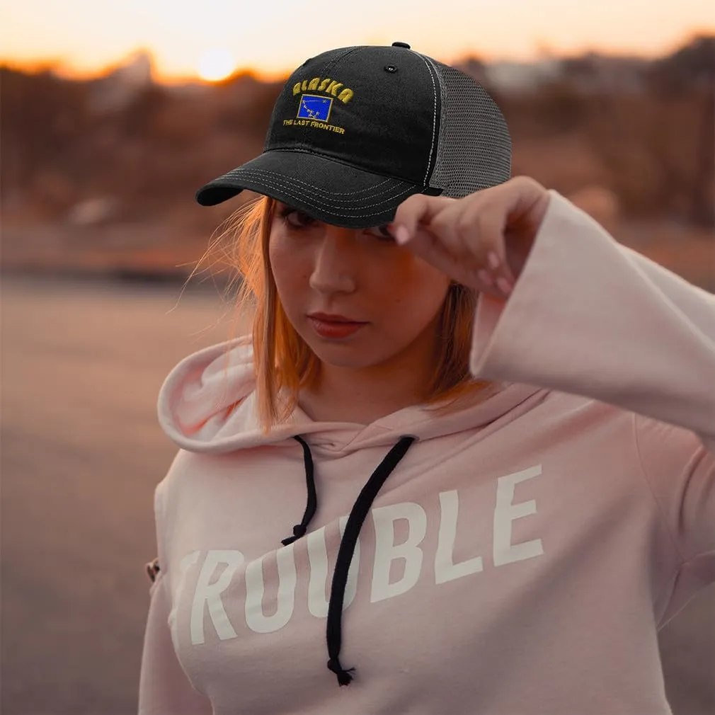 Richardson Trucker Mesh Hat Alaska The Last Frontier Cotton Dad Hats for Men & Women