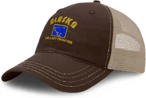 Richardson Trucker Mesh Hat Alaska The Last Frontier Cotton Dad Hats for Men & Women