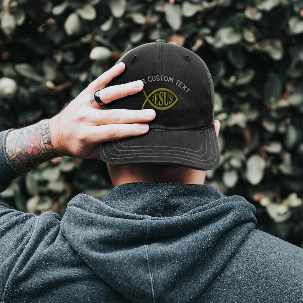 Richardson Trucker Mesh Hat Jesus Fish Christian Christ God Soft Mesh Cap Cotton