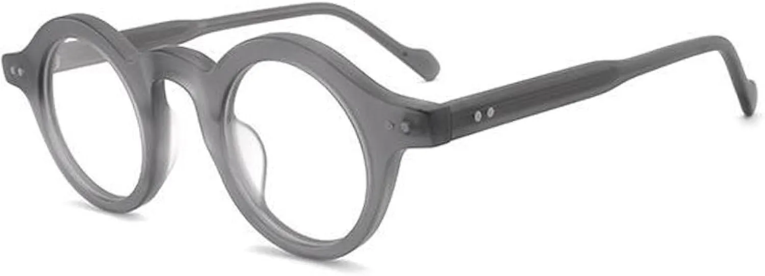 Round Glasses Frame Men Ladies Casual Rivet Spectacles