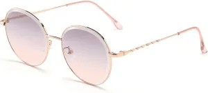 Round Oversized Men Sunglasses Circle Gradient Women Sun Glasses Female Metal Frame Cool Eyewear