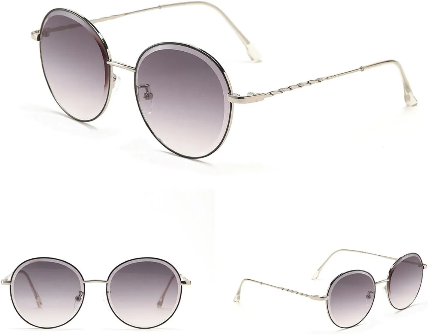 Round Oversized Men Sunglasses Circle Gradient Women Sun Glasses Female Metal Frame Cool Eyewear