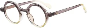 Round Retro Rivet Glasses Frame Men Women Casual(Grey)