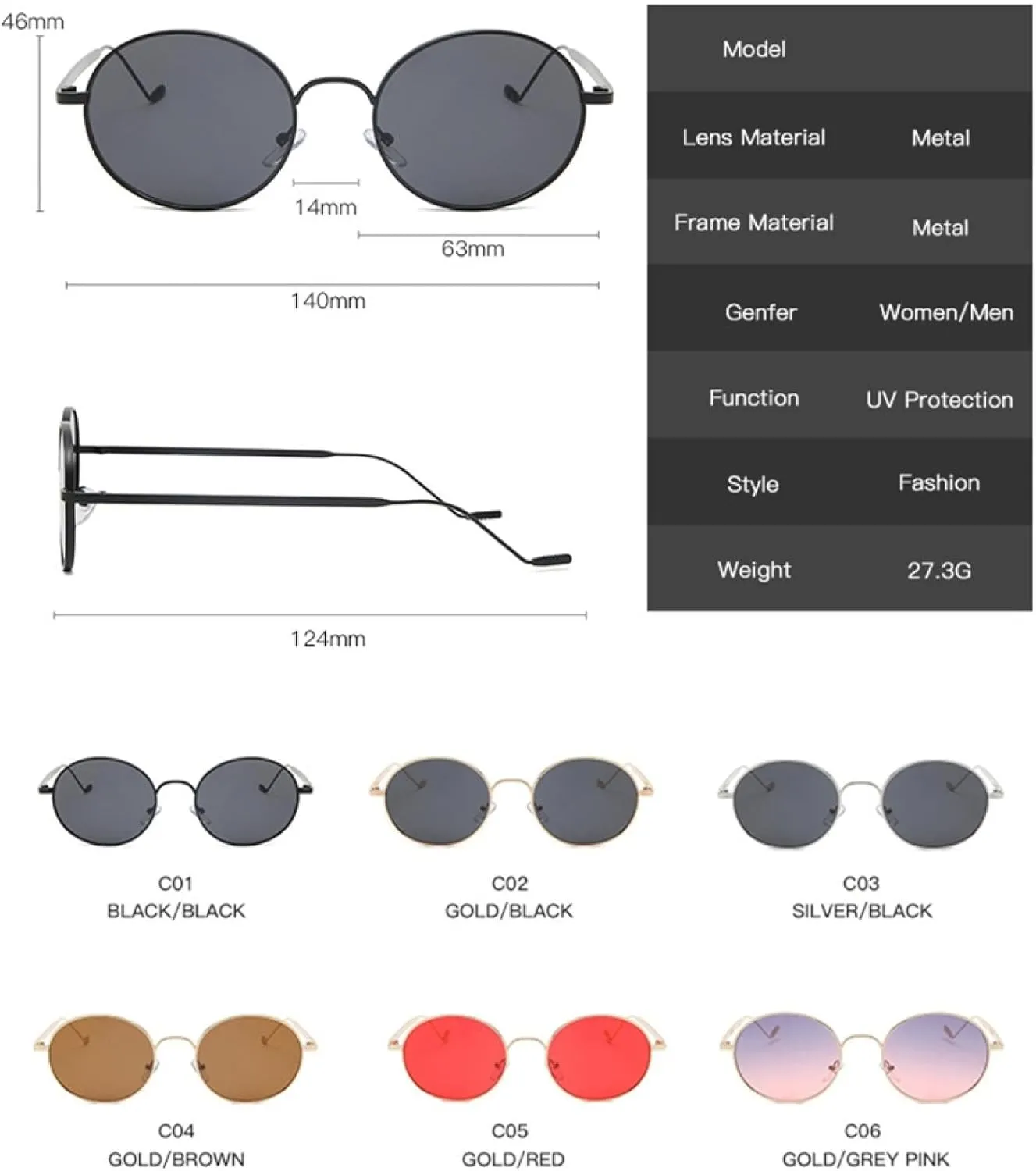 Round Steam Punk Vintage Sunglasses Men Women Fashion Uv400 Vintage