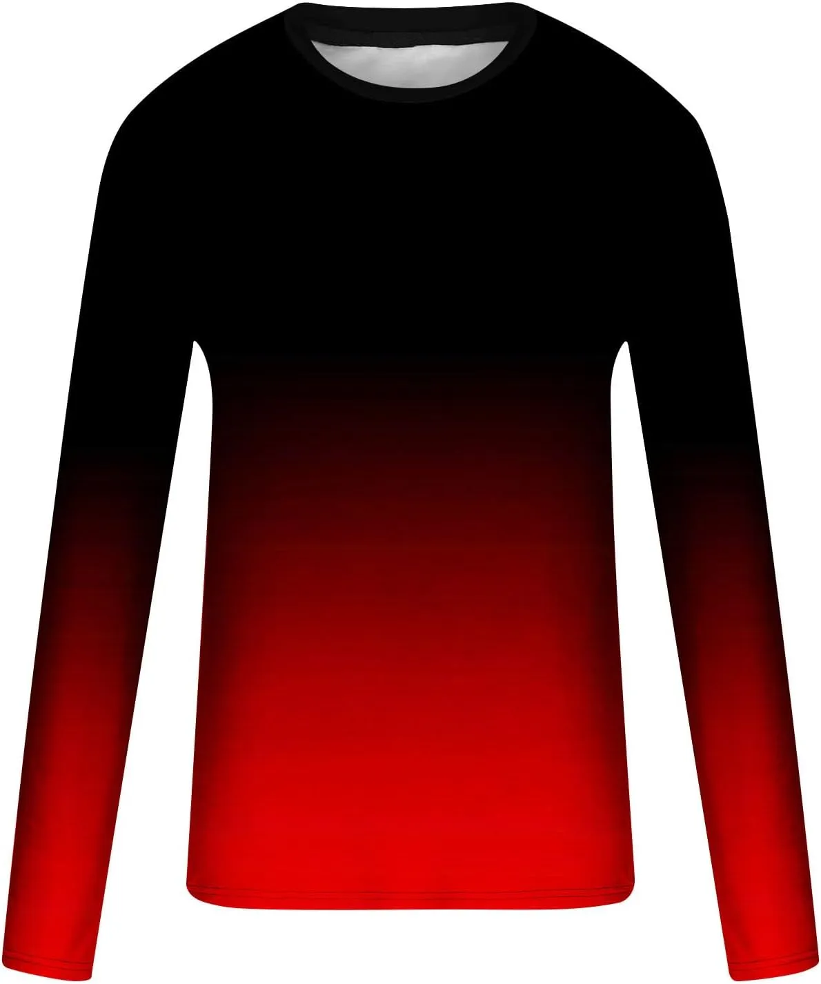 Shirts for Men Long Sleeve Casual Loose Gradient Color Print Crewneck Sweatshirt Lightweight Gym Workout Pullover Top