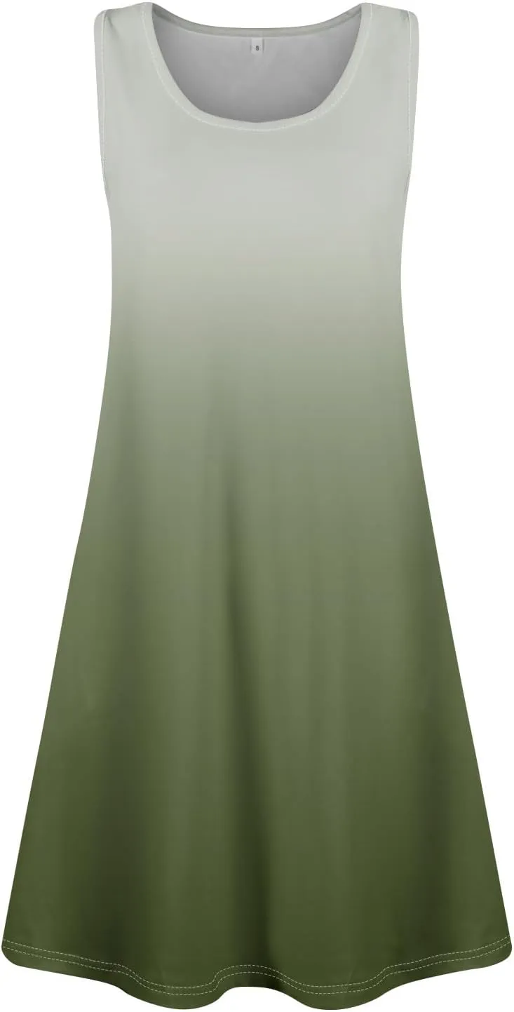 Short Dresses for Women Spring Mini Sun Dress Boho Dress Sleeveless Tank Dress Cover Up Elegant Floral Print Summer