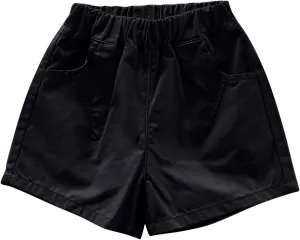 Shorts for Little Kids Relaxed Fit Elastic Waist Casual Summer High Rise Shorts with Pockets Chino Short Pants