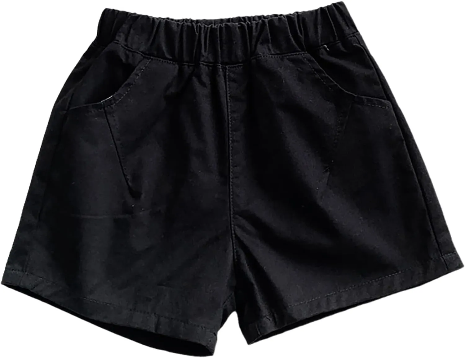 Shorts for Little Kids Relaxed Fit Elastic Waist Casual Summer High Rise Shorts with Pockets Chino Short Pants