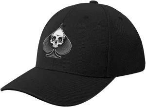 Skull in Spade Baseball Cap Adjustable Trucker Hats for Running Workouts and Outdoor Activities All Seasons