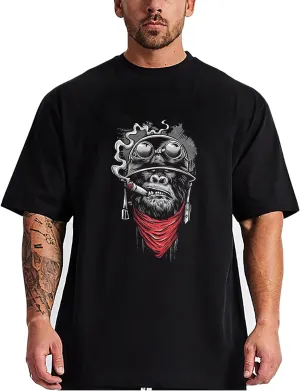 Skull Novelty T-Shirts Plus Size for Big and Tall Large T Shirts Cotton Black Top Tees 1X-6X