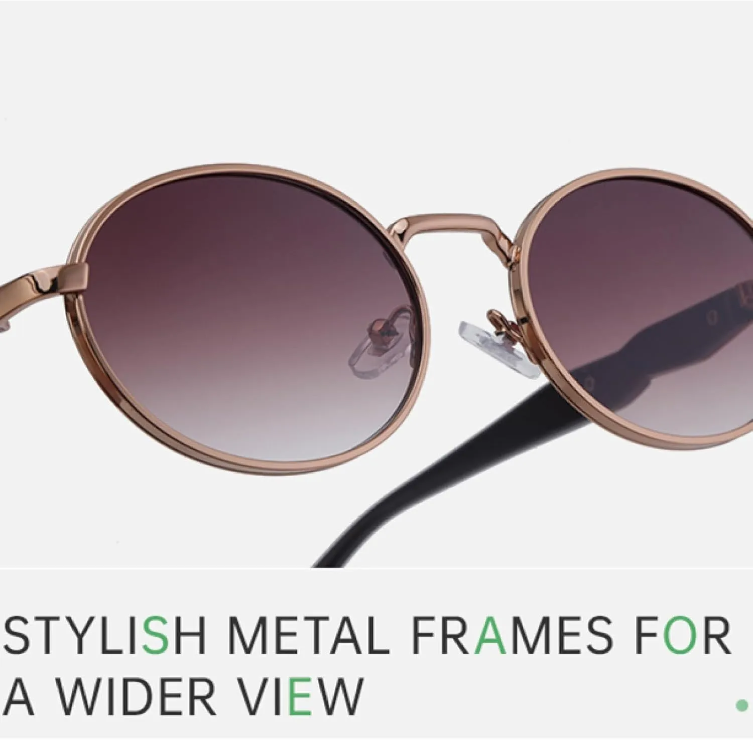Small Frame Round Sun Glasses Women Luxury Vintage Metal Oval Sunglasses for Ladies Fashion Shades Eyewear