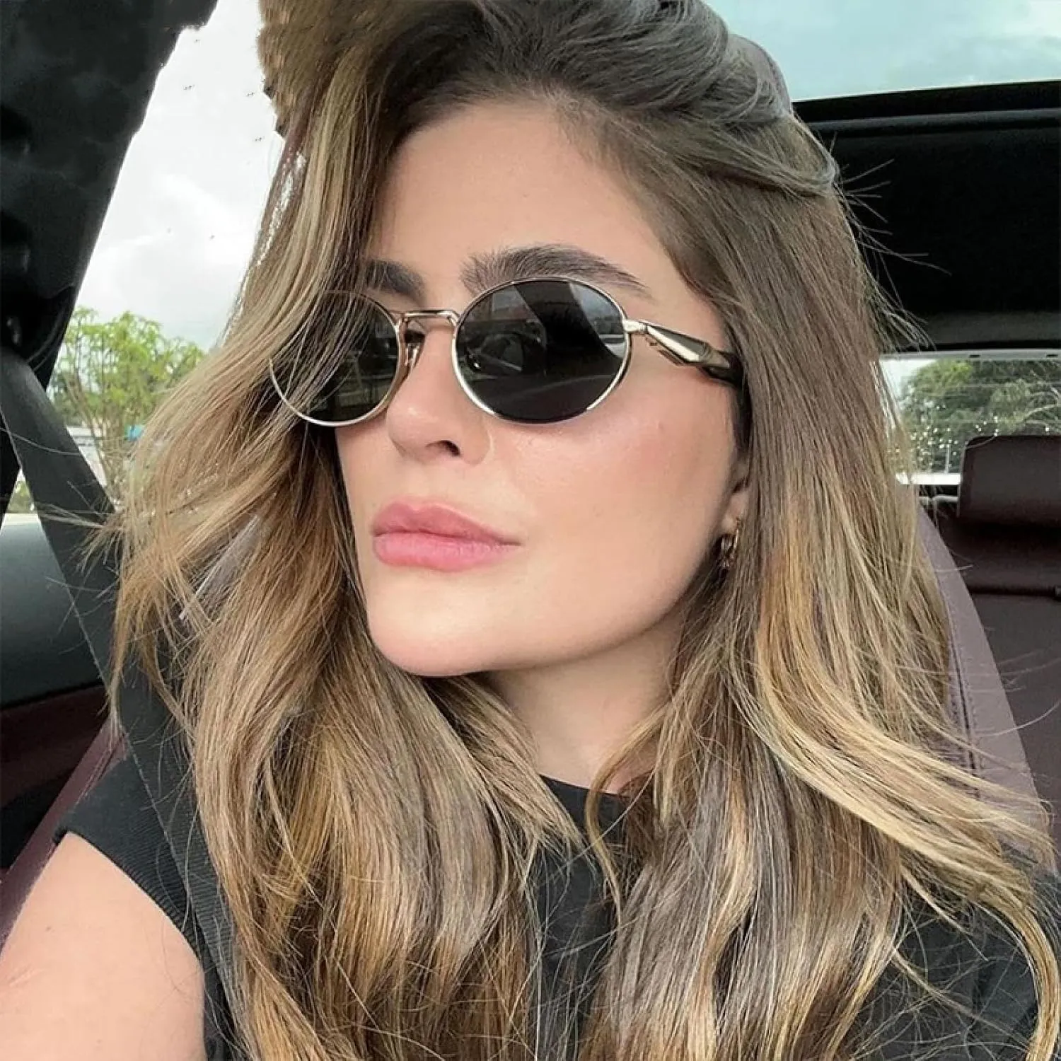 Small Frame Round Sun Glasses Women Luxury Vintage Metal Oval Sunglasses for Ladies Fashion Shades Eyewear