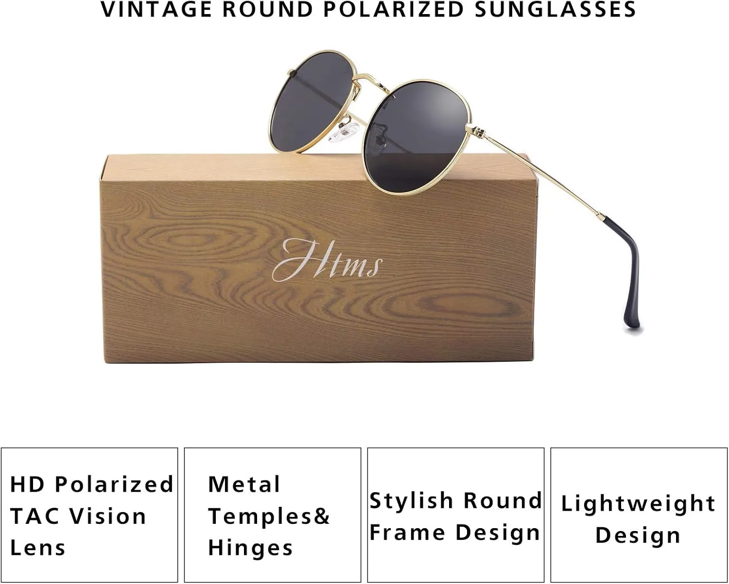 Small Round Polarized Sunglasses Retro Men Women Mirrored Lens Metal Frame Circle Sun Glasses Shades