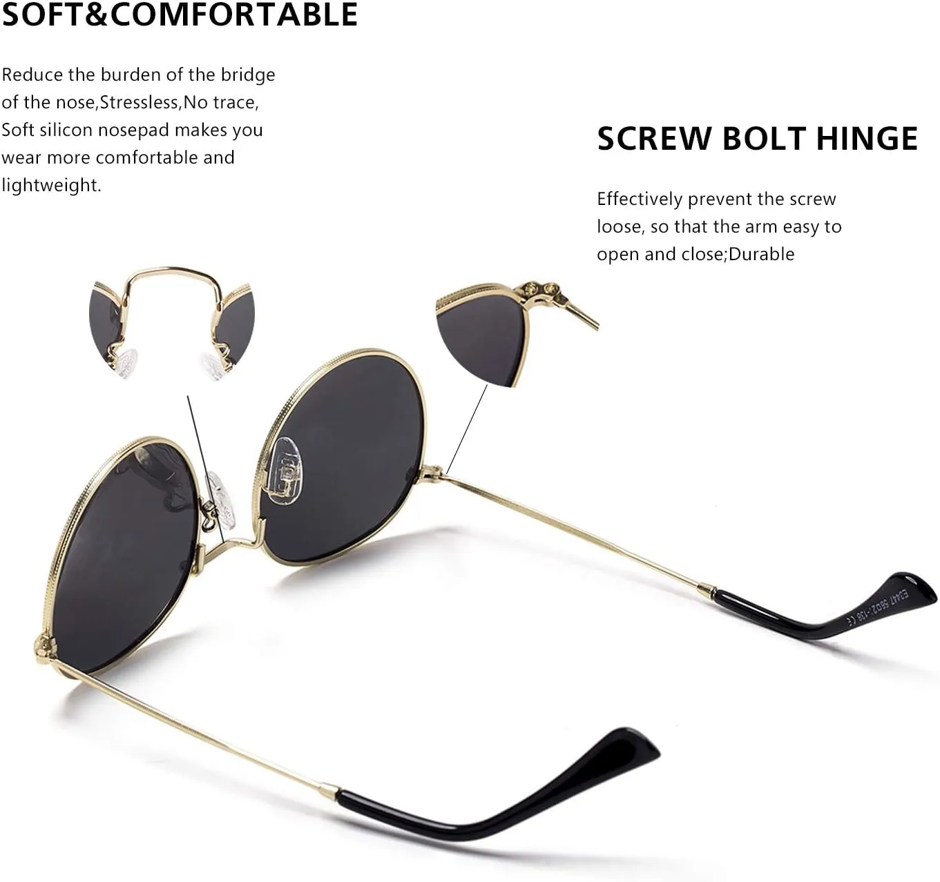 Small Round Polarized Sunglasses Retro Men Women Mirrored Lens Metal Frame Circle Sun Glasses Shades
