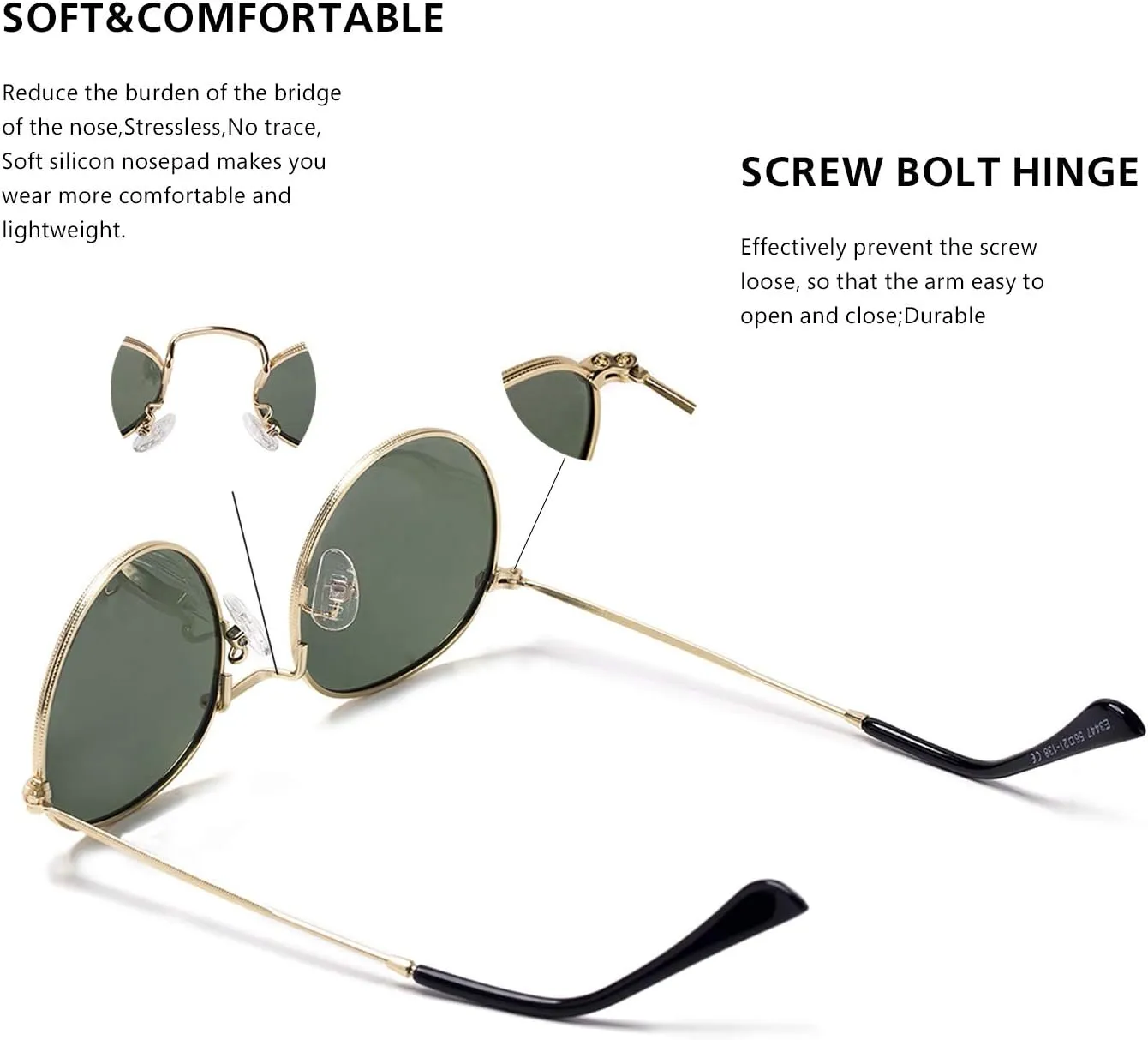 Small Round Polarized Sunglasses Retro Men Women Mirrored Lens Metal Frame Circle Sun Glasses Shades