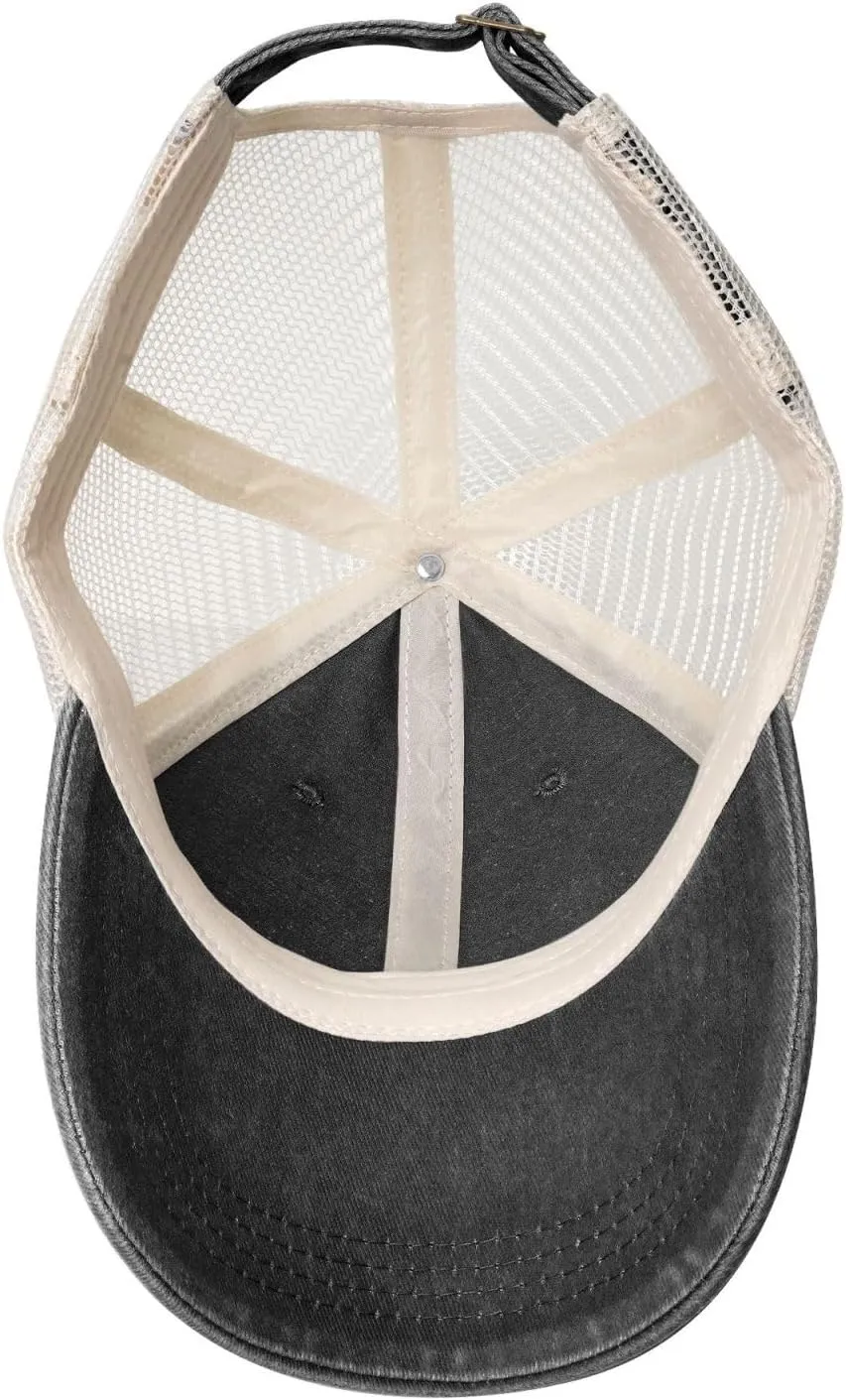 Snapback Trucker Hats Red Flower and Butterfly Cowboy Baseball Caps Adjustable Blank Mesh Ball Caps for Men Women