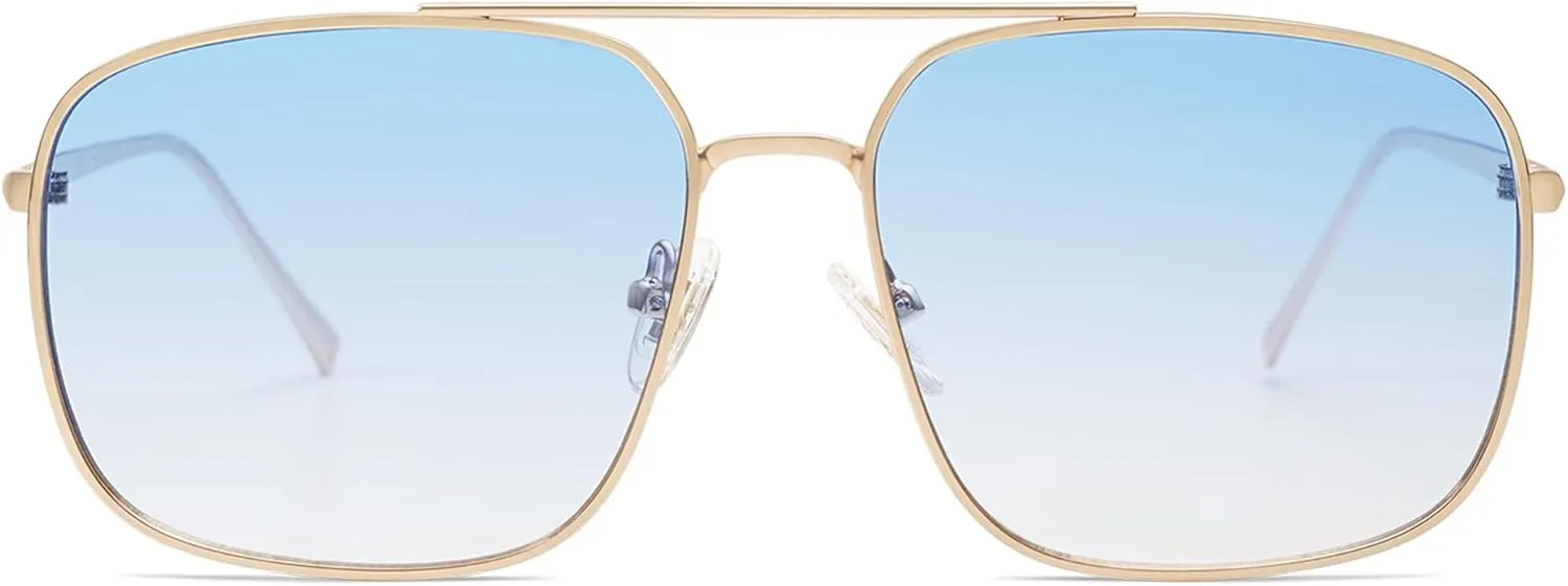 SOJOS Retro Square Aviator Sunglasses Womens Mens Aesthetic Y2k Light Lens Shades SJ1176