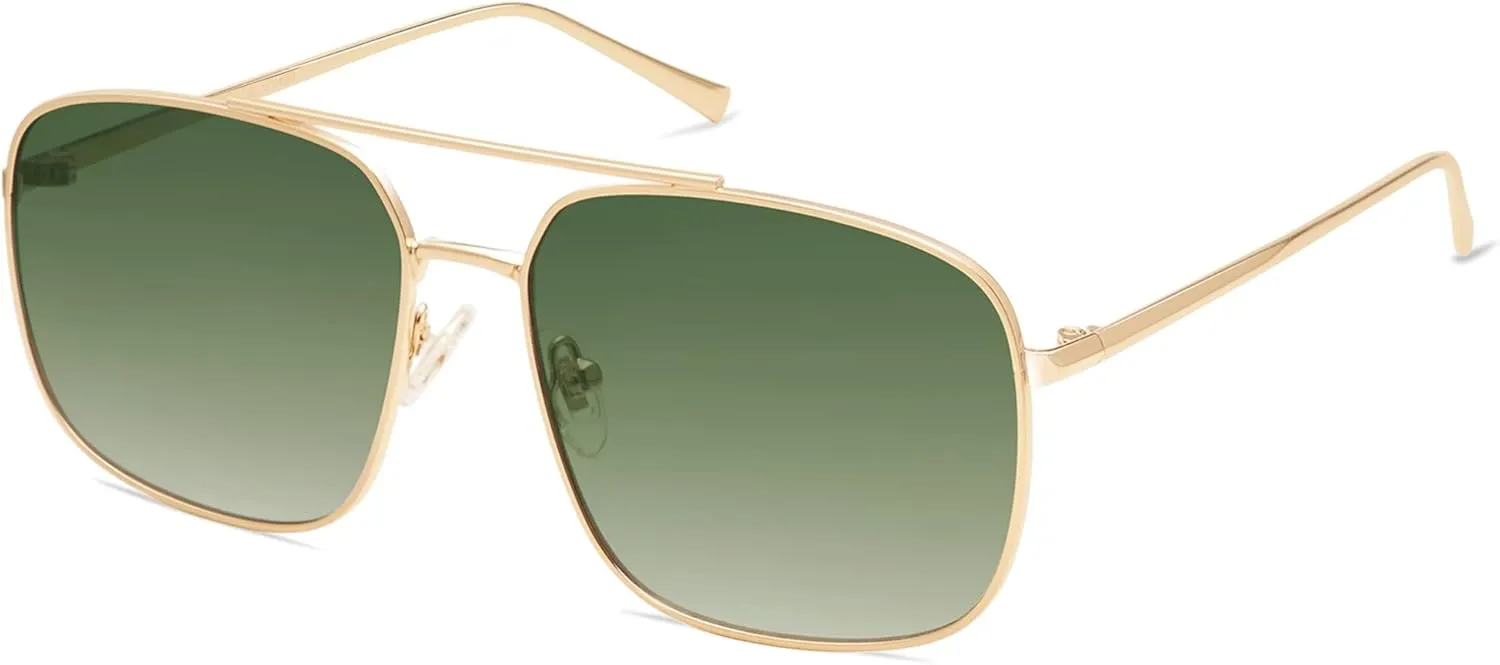 SOJOS Retro Square Aviator Sunglasses Womens Mens Aesthetic Y2k Light Lens Shades SJ1176