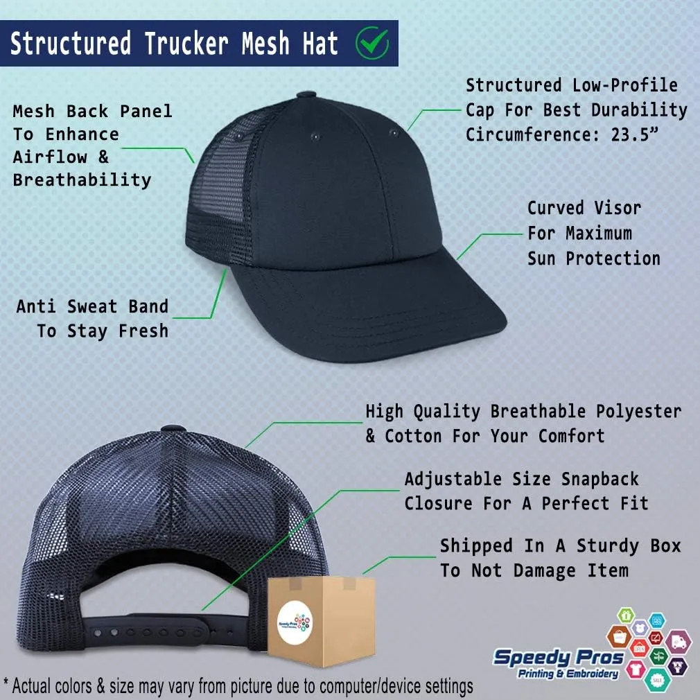 Speedy Pros Trucker Hat Baseball Cap Retired Firefighter Fireman Embroidery Cotton Snapback