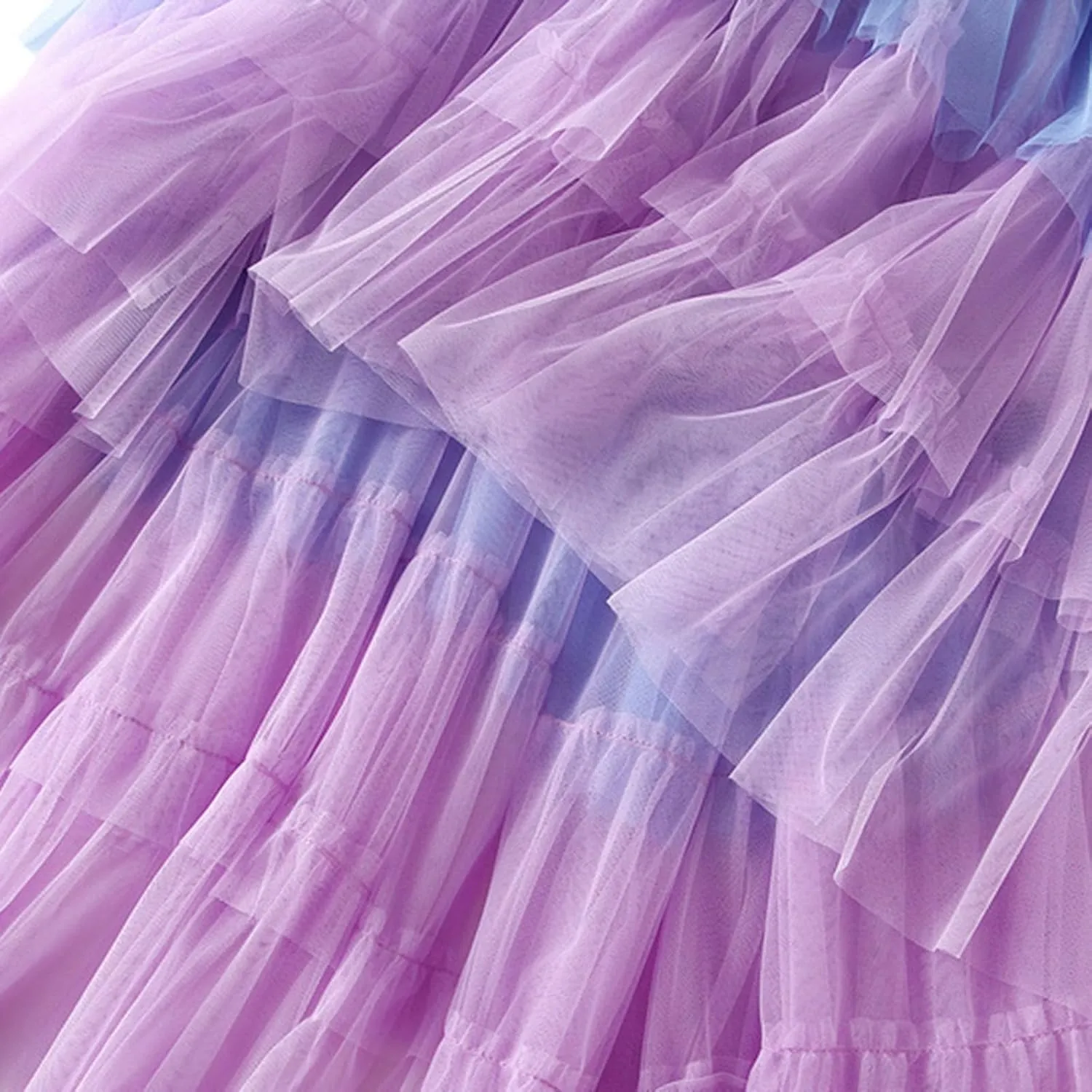 Spring Skirts for Women 2025 Trendy Gradient High Elastic Waist A-Line Casual Pleated Skirts Ladies Ruffles Maxi Dress