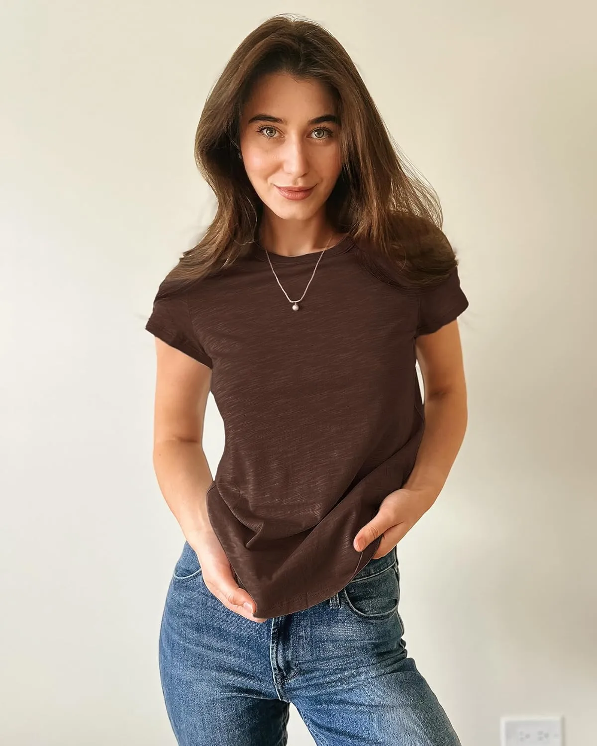 Stelle Womens Modal Soft Crewneck Short Sleeve T Shirts Summer Casual Basic Tops Tees