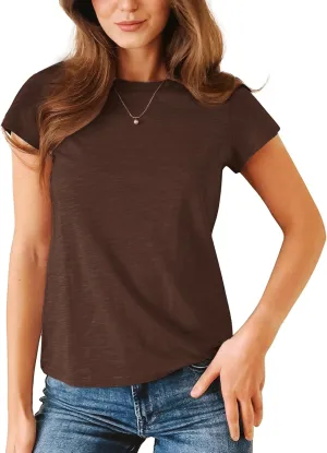 Stelle Womens Modal Soft Crewneck Short Sleeve T Shirts Summer Casual Basic Tops Tees