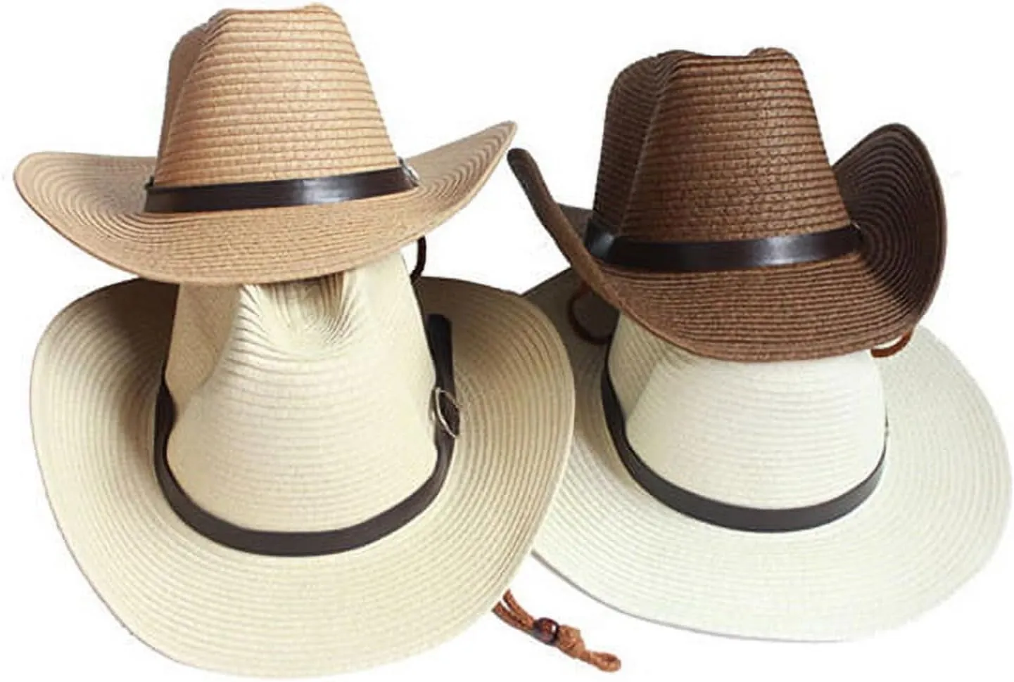 Straw Cowboy Hats for Women Men Western Foldable Sun Cowgirl Cap Hat Fedora Panama Hat Roll up Wide Brim Beach Hats