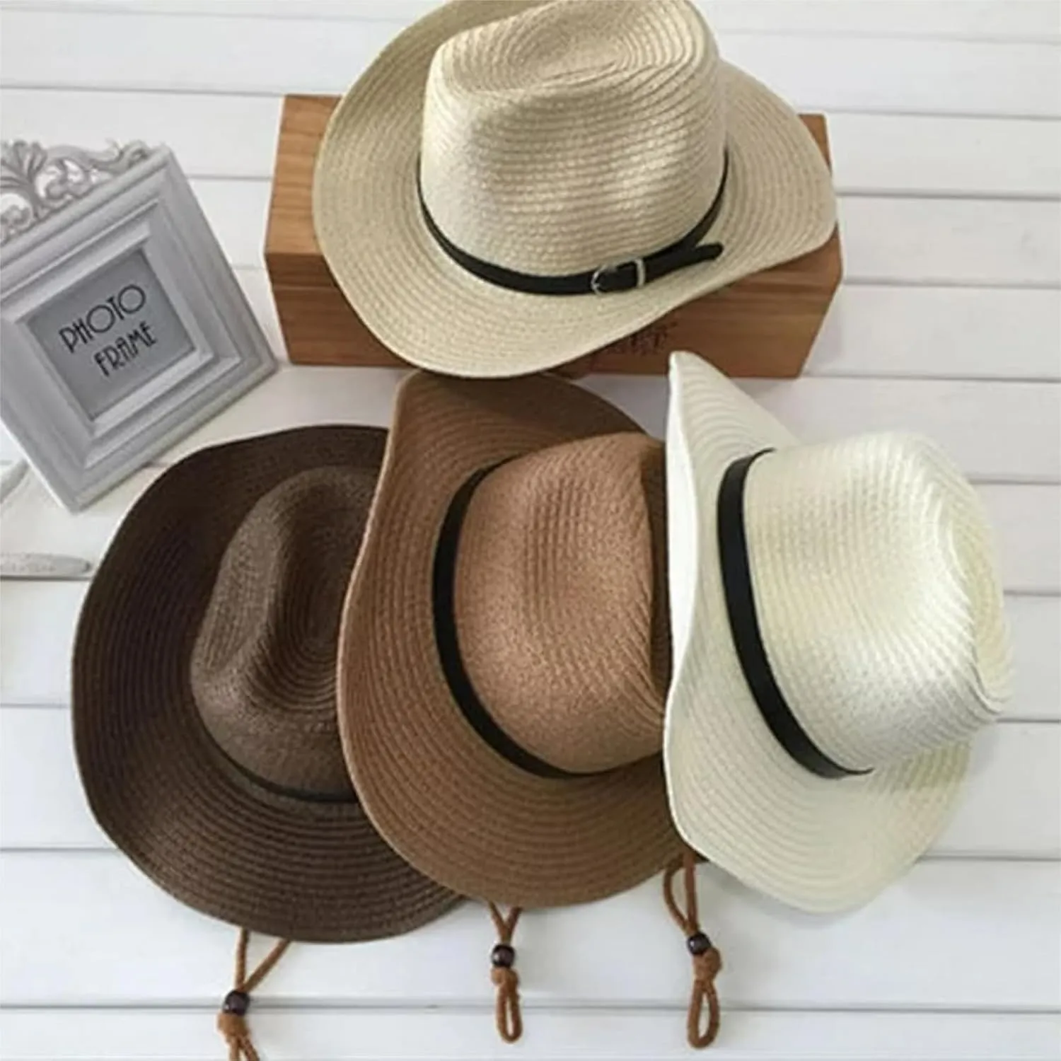 Straw Cowboy Hats for Women Men Western Foldable Sun Cowgirl Cap Hat Fedora Panama Hat Roll up Wide Brim Beach Hats