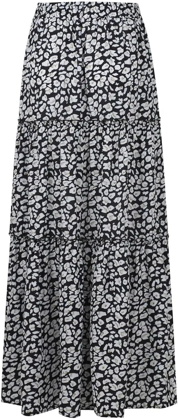 Summer Maxi Dresses for Women 2025 Drawstring High Waisted A Line Skirt Loose Tiered Smocked Skirts Long with Pockets