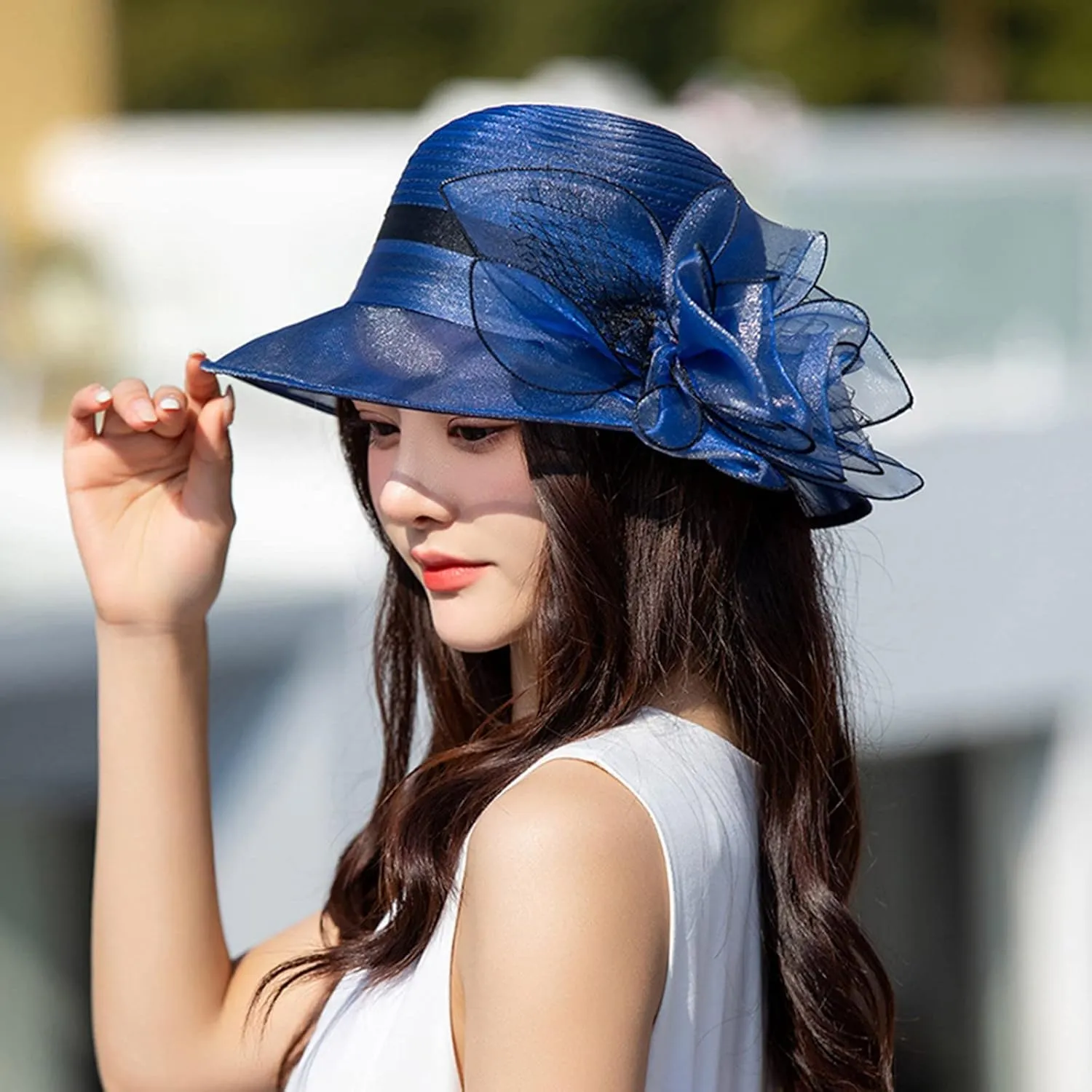 Summer Party Summer Hat for Women Fascinators Bridal Tea Party Hat Sun Beach Cap with Flower